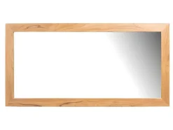 Vente-unique Dubbele Wastafel-Badkamermeubel In Teakhout Met Dubbele Wastafel En Spiegel - 135 Cm - Gianyar