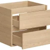 Vente-unique Badkamermeubel Met Enkele Wastafel-Badkamermeubel Met Opzetwastafel Van Steen Met Spiegel - Eikenfineer - 60 Cm - Milipam