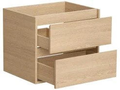 Vente-unique Badkamermeubel Met Enkele Wastafel-Badkamermeubel Met Opzetwastafel Van Steen Met Spiegel - Eikenfineer - 60 Cm - Milipam