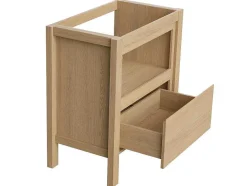Vente-unique Badkamermeubel Met Enkele Wastafel-Badkamermeubel Met Wastafel Van Steen - Eiken Fineer - 80 Cm - Cosmoti