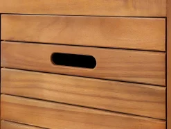 Vente-unique Dubbele Wastafel-Badkamermeubel Van Acaciahout Met Enkele Wastafel - 130 Cm - Pulukan