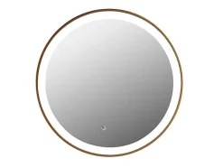 OZAIA Accessoires & Spiegels-Badkamerspiegel Rond Met Led-Verlichting Numea - L60 X H60 Cm - Goudkleurig