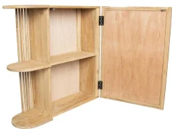 OZAIA Muurkast Badkamer-Badkamerwandkast Van Teak Met Spiegel En Nissen - Naturel - Cimahi