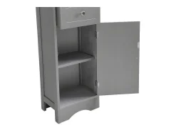 ModernLuxe Badkamerkast-Badkamerzuil - H 170 Cm - Met 1 Lade En Verstelbare Planken - Grijs
