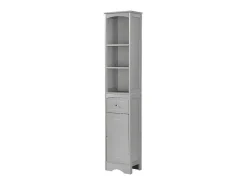 ModernLuxe Badkamerkast-Badkamerzuil - H 170 Cm - Met 1 Lade En Verstelbare Planken - Grijs