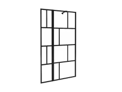 Shower & Design Badscherm-Badscherm In Industriele Stijl Met Beweegbaar Deel - 100 X 140 Cm - Obelini