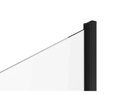 Shower & Design Badscherm-Badscherm Met Matzwarte Metalen Handdoekenrek In Industriele Stijl - 70 X 140 Cm - Tobin