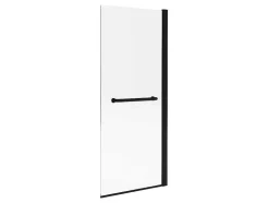 Shower & Design Badscherm-Badscherm Met Matzwarte Metalen Handdoekenrek In Industriele Stijl - 70 X 140 Cm - Tobin