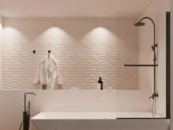 Shower & Design Badscherm-Badscherm Met Matzwarte Metalen Handdoekenrek In Industriele Stijl - 70 X 140 Cm - Tobin