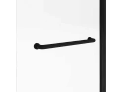 Shower & Design Badscherm-Badscherm Met Matzwarte Metalen Handdoekenrek In Industriele Stijl - 70 X 140 Cm - Tobin