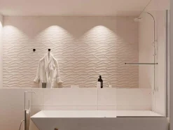 Shower & Design Badscherm-Badscherm Met Verchroomd Metalen Handdoekenrek In Industriele Stijl - 70 X 140 Cm - Tobin