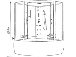 ELITESHOPPING Massagebad-Baignoire-Douche Hydromassagehoek Chromotherapie 130 X 130 Cm - Aster