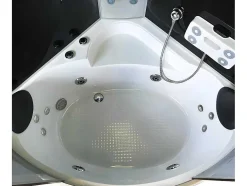 ELITESHOPPING Massagebad-Baignoire-Douche Hydromassagehoek Chromotherapie 130 X 130 Cm - Aster