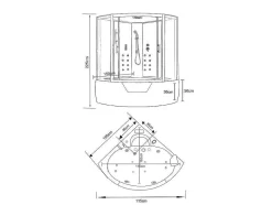 ELITESHOPPING Massagebad-Baignoire-Douche Hydromassagehoek 150 X 150 Cm Narciso