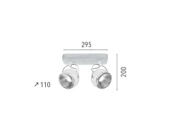 EPIKASA Plafondlamp-Ball Plafondlamp, Eik, Chroom, Wit, 29,5X11X20 Cm,