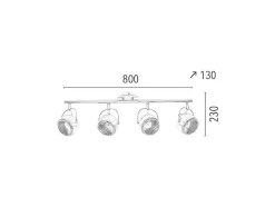 EPIKASA Tuinlamp-Ball Spot, Chroom, Wit, 80X13X23 Cm,