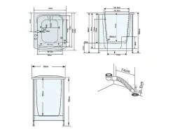 ELITESHOPPING Hoekbad-Balneobad Met Deur Voor Senioren 93 X 83 X H100 Cm Lavander