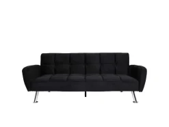 Vente-unique Klik-Klak En Bz Slaapbank-Bank Mcw-K19, Fluweel Zwart