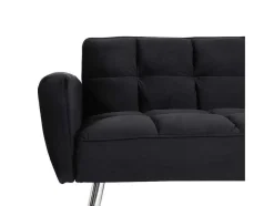 Vente-unique Klik-Klak En Bz Slaapbank-Bank Mcw-K19, Fluweel Zwart
