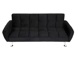 Vente-unique Klik-Klak En Bz Slaapbank-Bank Mcw-K19, Fluweel Zwart