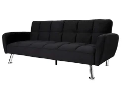 Vente-unique Klik-Klak En Bz Slaapbank-Bank Mcw-K19, Fluweel Zwart