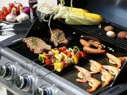 Vente-unique Buitenkeuken-Barbecue Op Gas Met 4 Branders En 1 Rechaud Aan De Zijkant 143 X 54 X 115 Cm - Smoky