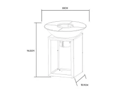 Vente-unique Buitenkeuken-Barbecue Plancha Brasero Op Houtskool Met Opbergruimte 80 X 80 X 96 Cm, Zwart - Ignos