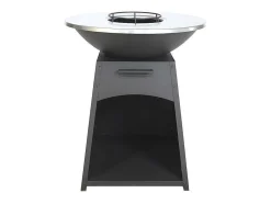 Vente-unique Buitenkeuken-Barbecue/Plancha/Vuurkorf Van Staal - L81 X B81 X D96 Cm - Zwart - Corvera