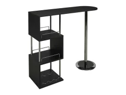 Vente-unique Barmeubel-Barmeubel Aliseto - Mdf En Verchoomd Metaal - Zwart