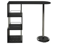 Vente-unique Barmeubel-Barmeubel Aliseto - Mdf En Verchoomd Metaal - Zwart