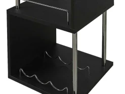 Vente-unique Barmeubel-Barmeubel Aliseto - Mdf En Verchoomd Metaal - Zwart