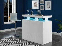 Vente-unique Barmeubel-Barmeubel Fabio - Mdf Witgelakt - Met Ledverlichting