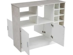 Vente-unique Barmeubel-Barmeubel, Laag Dressoir Met Opbergruimte - Mdf - Eigentijdse Stijl - Kleuren: Grijs En Wit