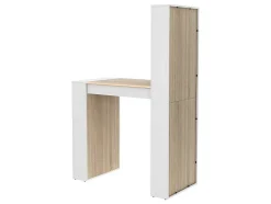 Vente-unique Barmeubel-Barmeubel Met Opbergruimtes - Mdf - Naturel En Wit - Skarn