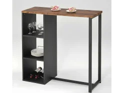 Vente-unique Barmeubel-Barmeubel Morena - Metaal En Mdf - Blad Walnoteneffect
