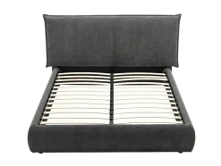 Vente-unique Fluwelen Bed-Bed 160 X 200 Cm - Ribfluweel - Antraciet - Sonetri