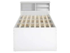 Vente-unique Kinderbed-Bed Boris Met Laden En Opbergruimte - Wit - 90X190 Cm