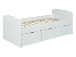 Vente-unique Kinderbed-Bed Louane Met 2 Lades En 1 Opbergruimte - 90 X 190 Cm - Wit