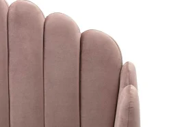 Vente-unique Tweepersoonsbed-Bed Met Glooiend Hoofdeinde - 160 X 200 Cm - Fluweel - Oud Roze - Sagali
