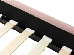 Vente-unique Tweepersoonsbed-Bed Met Glooiend Hoofdeinde - 160 X 200 Cm - Fluweel - Oud Roze - Sagali