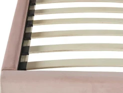Vente-unique Kinderbed-Bed Met Hoofdeinde In Schelpvorm90X190 Cm - Fluweel - Roze - Met Matras - Moana