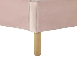 Vente-unique Kinderbed-Bed Met Hoofdeinde In Schelpvorm90X190 Cm - Fluweel - Roze - Met Matras - Moana
