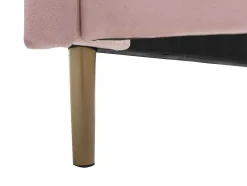 Vente-unique Aanbiedingen: Slaapkamer & Kantoor-Bed Met Hoofdeinde In Schelpvorm - 160 X 200 Cm - Fluweel - Roze - Livaya