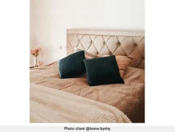 Vente-unique Fluwelen Bed-Bed Met Opbergruimte - Stof - Kleur: Champagne - 180 X 200 Cm - Leopold