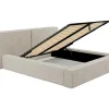 PASCAL MORABITO Tweepersoonsbed-Bed Met Opbergruimte 180 X 200 Cm - Ribfluweel - Beige + Matras - Timano