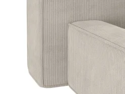 PASCAL MORABITO Tweepersoonsbed-Bed Met Opbergruimte 180 X 200 Cm - Ribfluweel - Beige + Matras - Timano