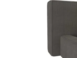 PASCAL MORABITO Fluwelen Bed-Bed Met Opbergruimte 180 X 200 Cm - Ribfluweel - Taupe + Matras - Timano