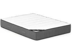 PASCAL MORABITO Fluwelen Bed-Bed Met Opbergruimte 180 X 200 Cm - Ribfluweel - Lichtgrijs + Matras - Timano