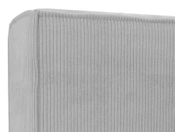 PASCAL MORABITO Fluwelen Bed-Bed Met Opbergruimte 180 X 200 Cm - Ribfluweel - Lichtgrijs + Matras - Timano