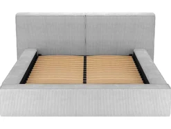 PASCAL MORABITO Fluwelen Bed-Bed Met Opbergruimte 180 X 200 Cm - Ribfluweel - Lichtgrijs - Timano - Van